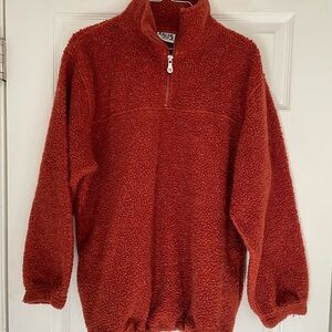 Vintage Sherpa Quarter Zip Rusty Orange